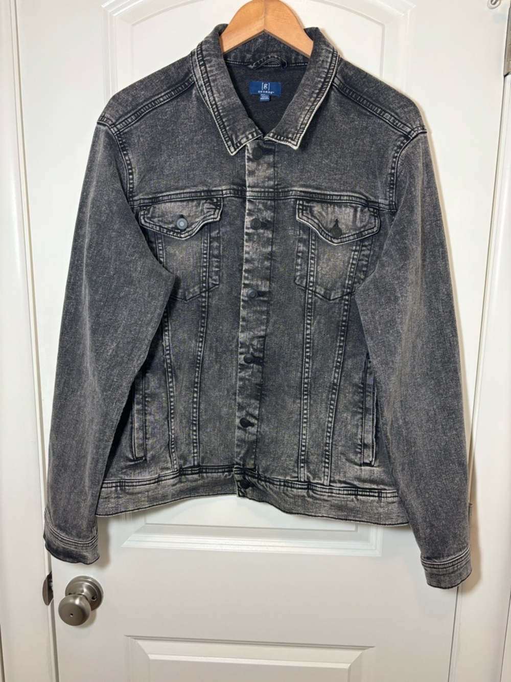 George Men's Faded Black Denim Jacket #288